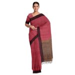 Handmade 100% Pure Cotton Saree With 1 Year Warranty-(Without Blouse Piece) – Red