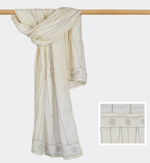 Woven Stole With Kantha