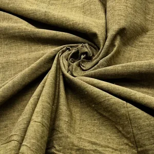 Natural Dye Handwoven Olive Green Textured Fabric