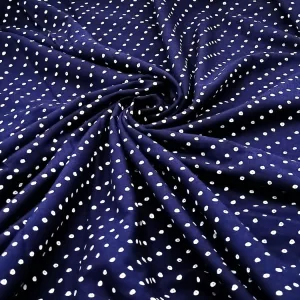 Navy Blue With White Dots Fabric
