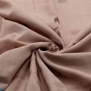 Peach With Multicolour Jamdani Motif Fabric