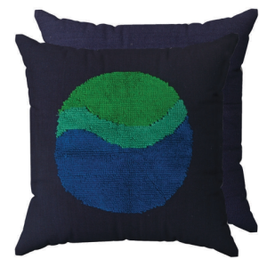 Cushion Cover With Extra Weft In Yinyang Design