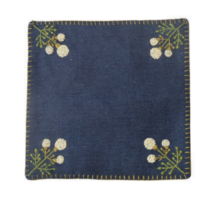 Hand Embroidered Square Denim Trivet