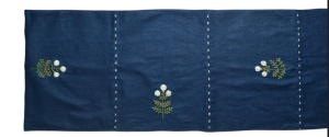 Hand Embroidered Denim Table Runner