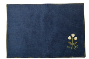 Hand Embroidered Denim Table Mat