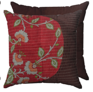Cushion Cover Recycled Saree Patch Work (2 Layer)