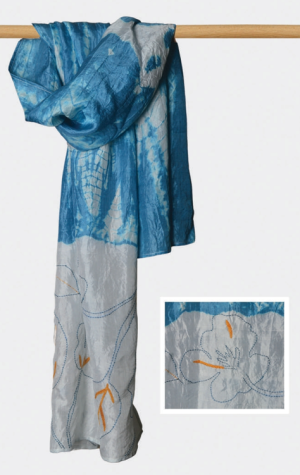 Stole With Shibori & Embroidery