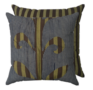 Cushion Cover Applique And Block Printed With Run Stitch