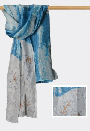Stole With Shibori & Embroidery