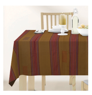Table Cloth Woven Stripe With Embroidery (125X230 Cm)