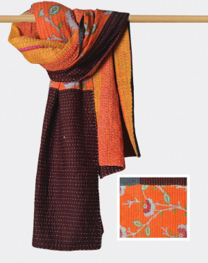 Throw Recycled Saree Patch Work (2 Layer)