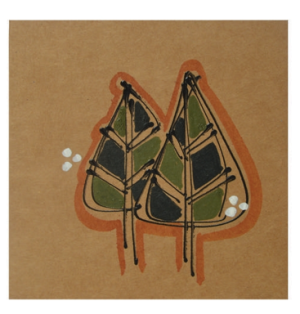 Greetings Card - Christmas Trees Designed