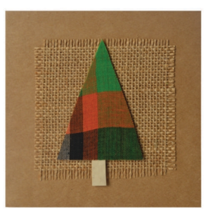 Greetings Card - Christmas Tree Designed With Jute & Cloth