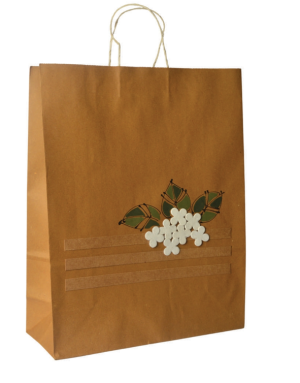 Paper Bag - White Flower Designed