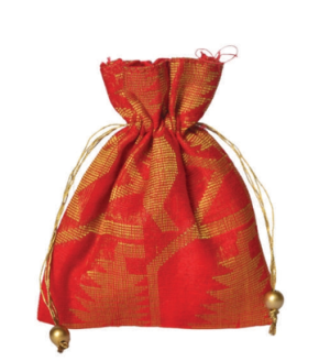 Drawstring Potli Bag - Jamdani - Small