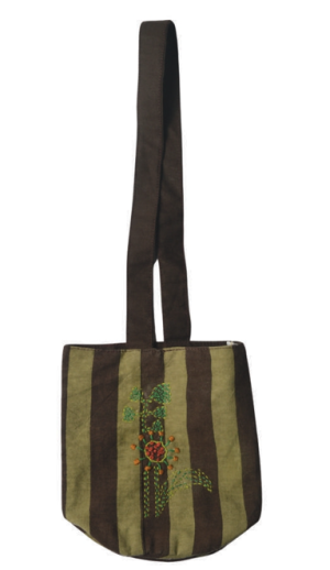 Lunch Bag Recycled With Kantha Embroidery (2 Layers)
