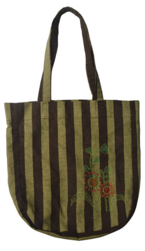 Shoulder Bag Hand Block Printed With Embroidery