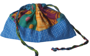 Recycled Drawstring Bag With Patchwork
