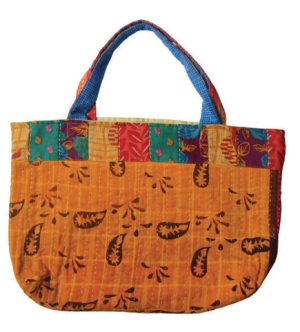 Tote Bag Recycled With Kantha Embroidery (2 Layers)