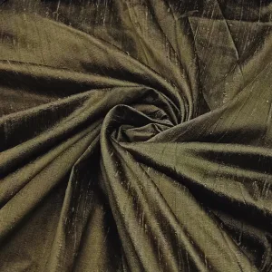 Olive Green Dupion Silk Fabrics
