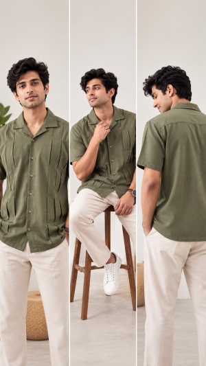ð¤ Aarohi Handmade Pleated Shirt — Elegant Folds, Modern Indian Style ð¤