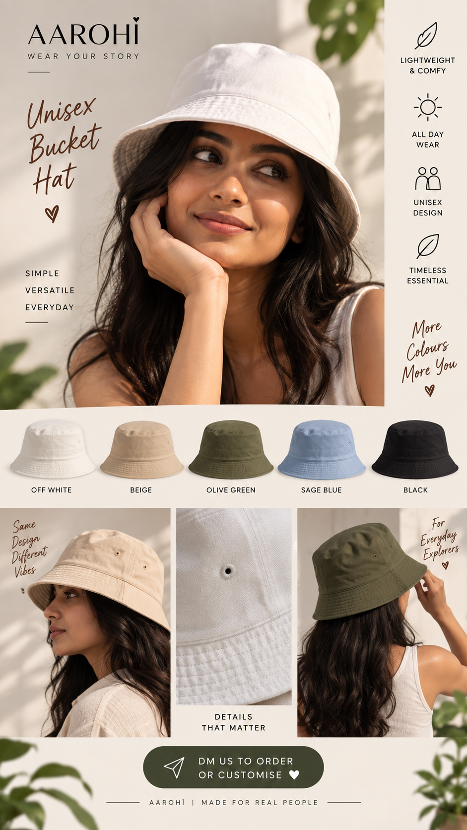 ð¼ ð¿ Aarohi Unisex Bucket Hat ð¼ ð¿