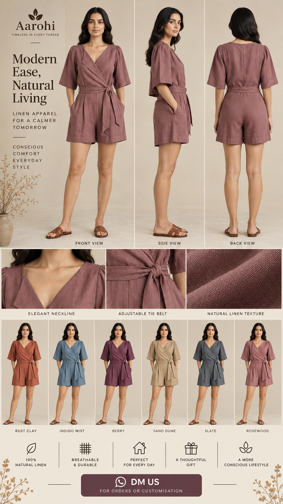 ✨ Aarohi Handmade Meera Wrap Romper  ✨
