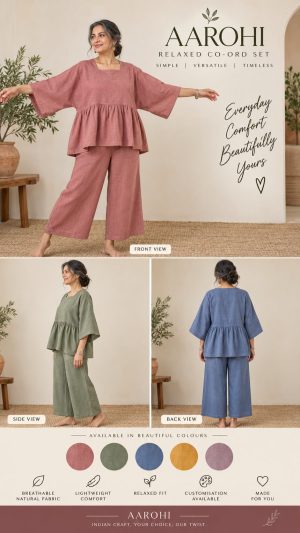 ✨ Aarohi Gulmohar Handmade Co-Ord Set ✨