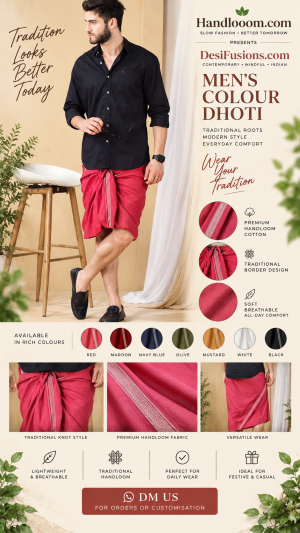 ðMen’s Handmade Colour Dhoti | DesiFusions.com – Handlooom.comð