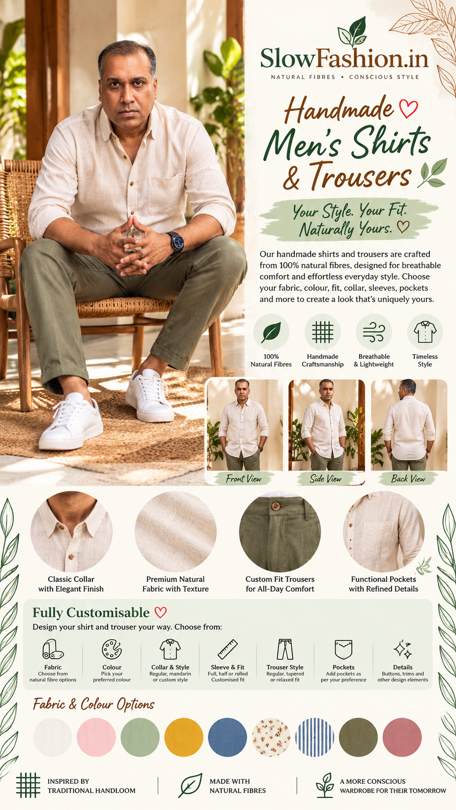 ð¿ SlowFashion.in — Handmade Men’s Shirts & Trousers ð